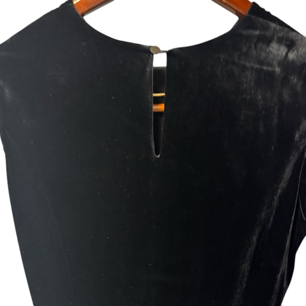 Veronica Beard silk velvet Elegant Black ruched Maxi sleeveless Dress romantic - Picture 11 of 15
